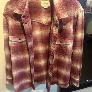 American Eagle Outfitters Red Plaid Button Down Shirt